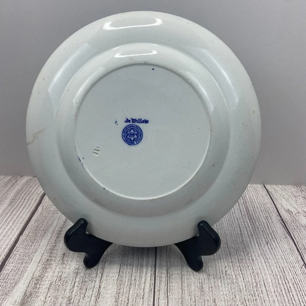 Grimwades England Ye Olde Willow Dinner Plate 10-1/8" Traditional Blue & White - Picture 2 of 7